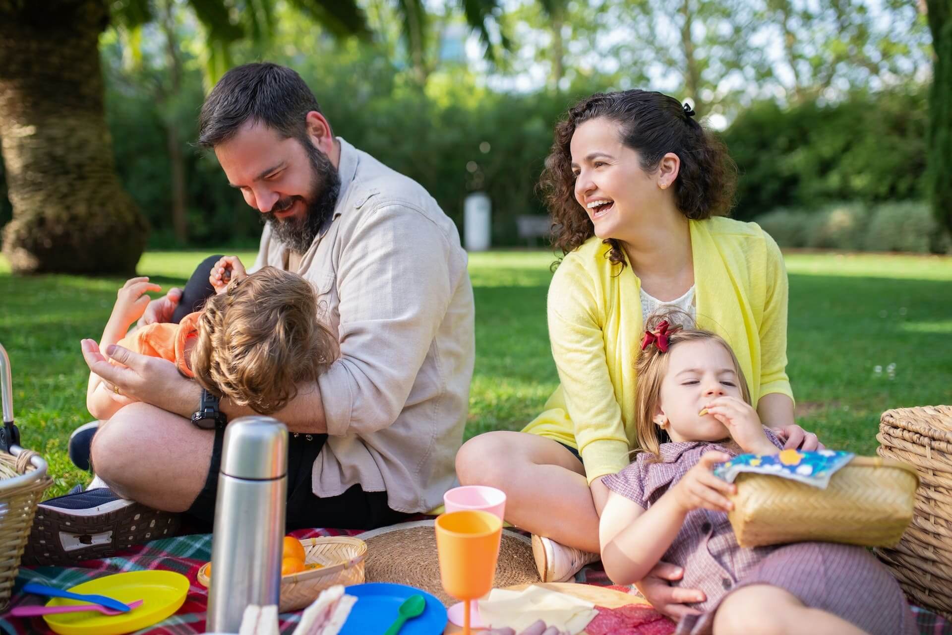 Happy family on a picnic