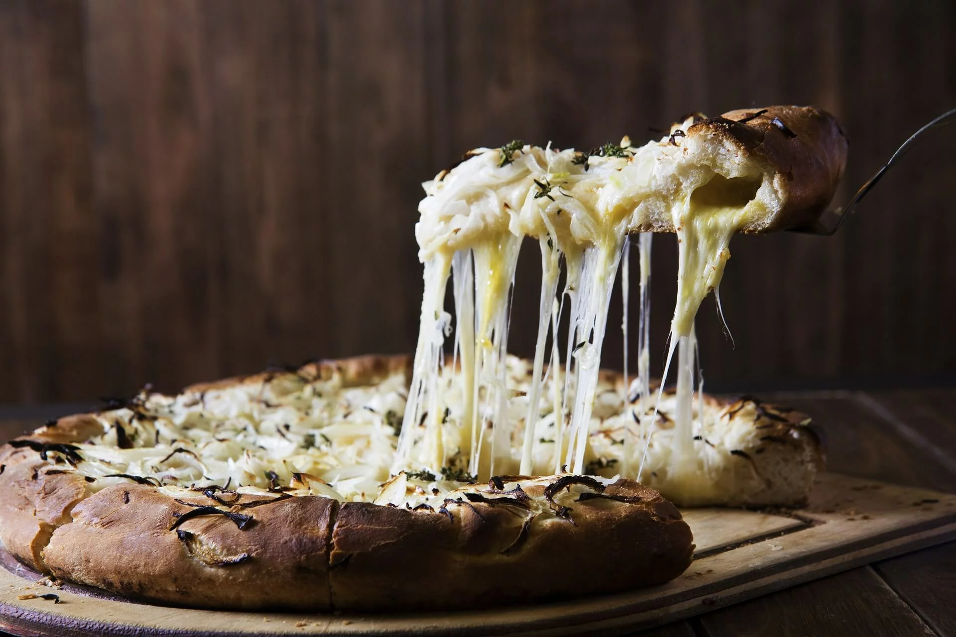 mozzarella cheese in a pizza